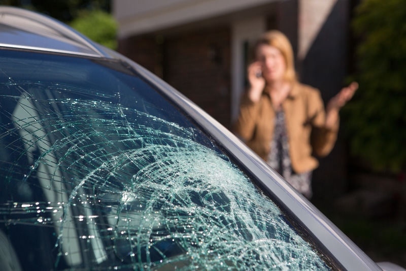 Cracked windshield