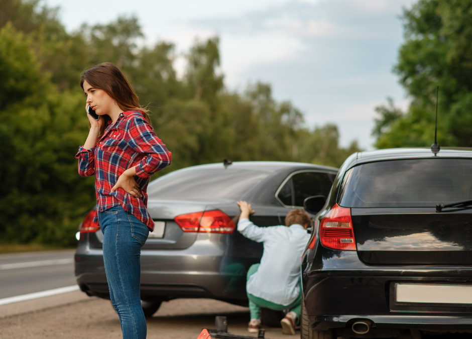 Car accident on side of road