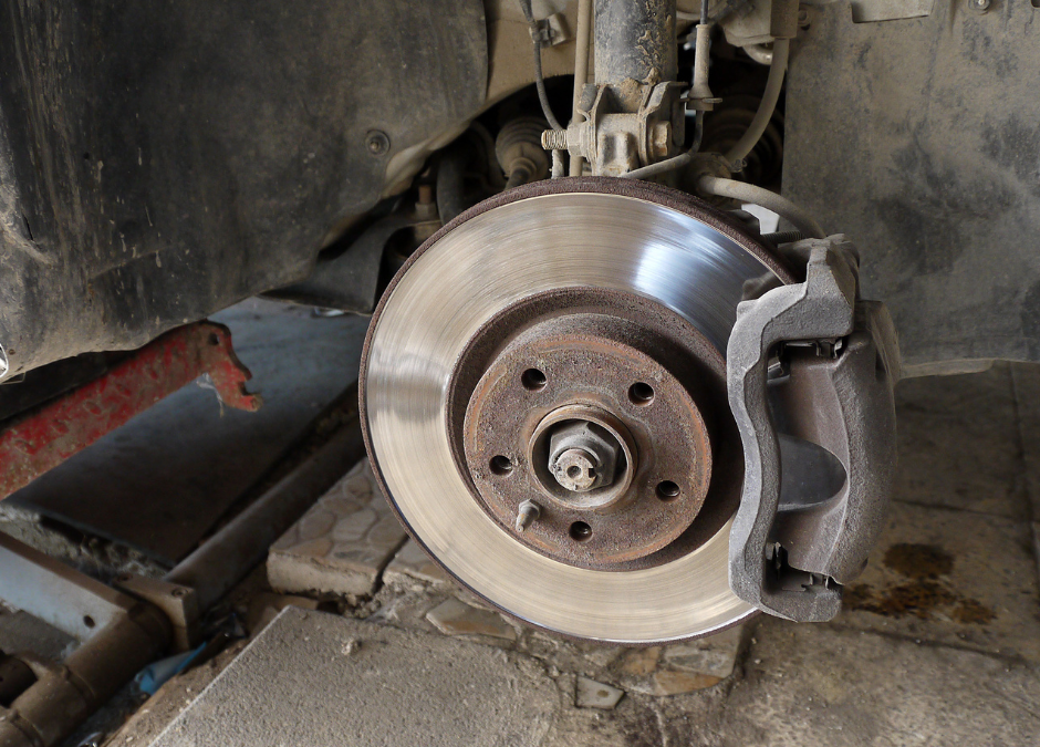 Car brakes being replaced after making squealing sound