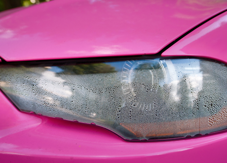 Foggy headlights that need to be cleaned