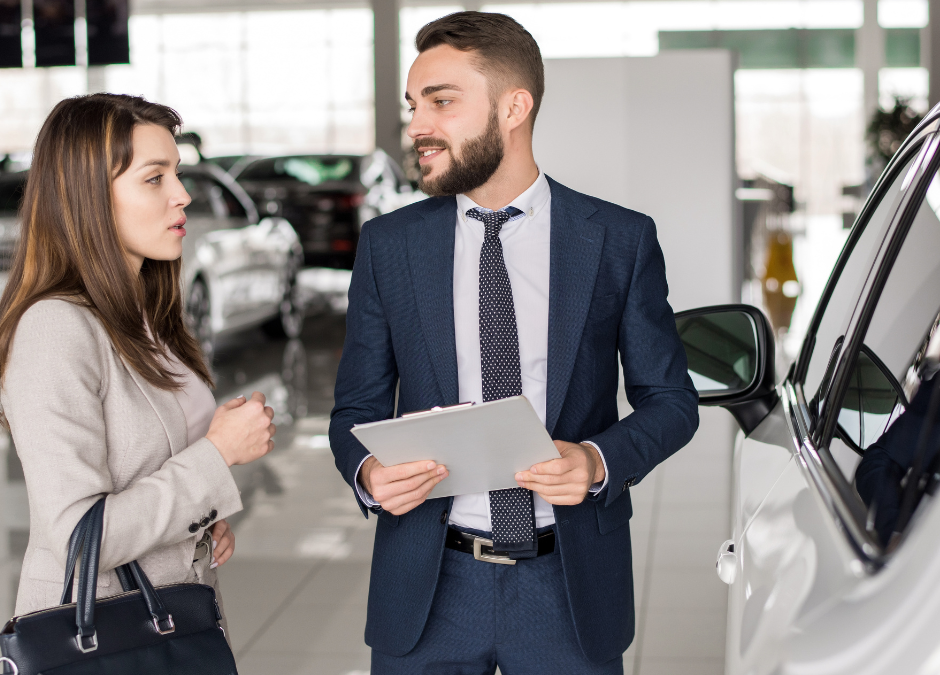 Woman asking for her trade-in car's value
