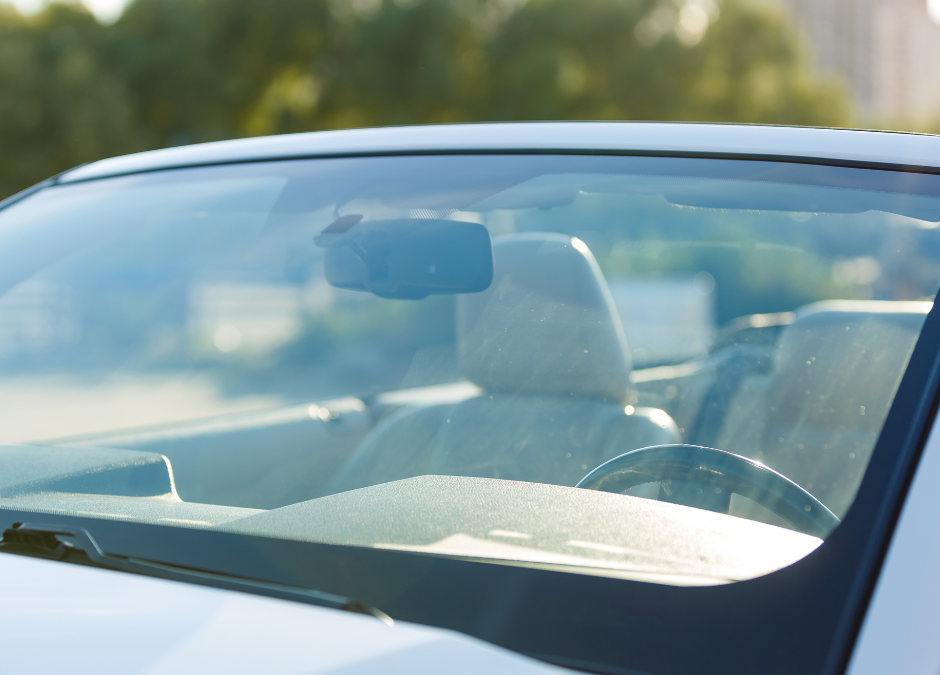 Clean windshield after damage repair