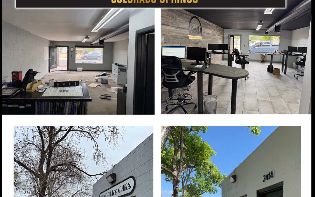 Before and after comparison graphic showing automotive repair, restoration, or maintenance work at Scott's Automotive.